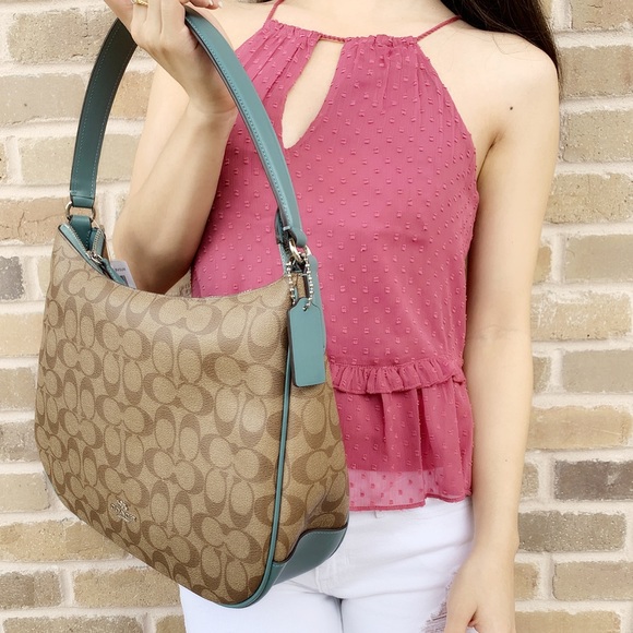 Coach hobo tote khaki green - Picture 3 of 7